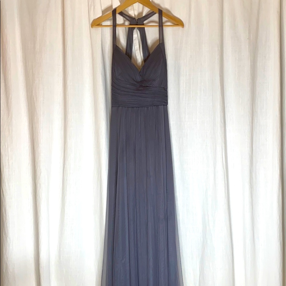 Crisscross Strap Tulle A-Line Gown